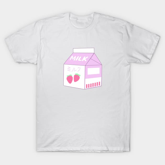 Strawberry Milk Carton T-Shirt by TriggerAura